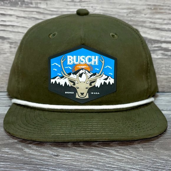 Busch Light Mountain Escape 3D Classic Rope Hat- Olive/ White - Picture 1 of 4